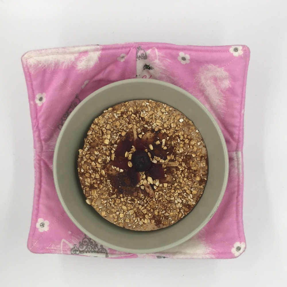 Pink Cat Princess Flannel Cloth Bowl Cozy